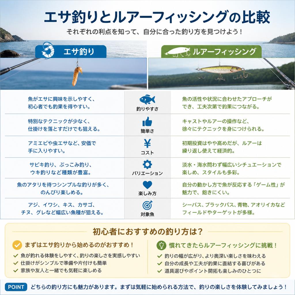 エサ釣り vs ルアーフィッシング